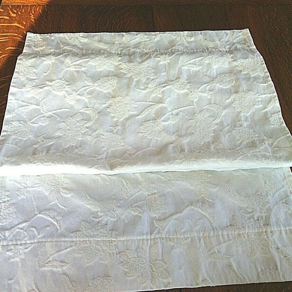 Drapes White Floral Handmade Panel Curtain Window Rod Pocket Shades Treatments - Picture 1 of 16